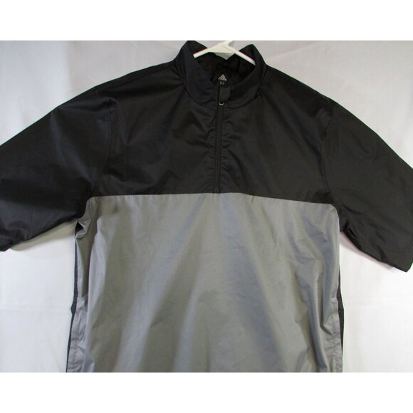 adidas Other - adidas Climastorm Mens Short Sleeve 1/4 Zip Windbreaker Golf Jacket M Black Gray